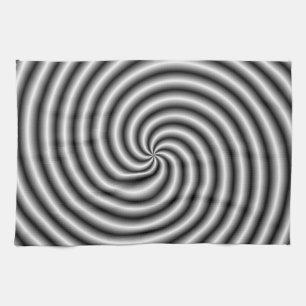 Serviette de cuisine Le tourbillon en noir et blan