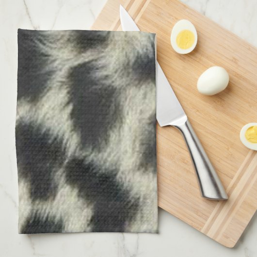 Serviette de cuisine léopard de neige (Quart Plié)