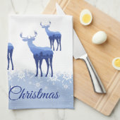 Serviette de cuisine - Les flocons de neige du cer (Quart Plié)