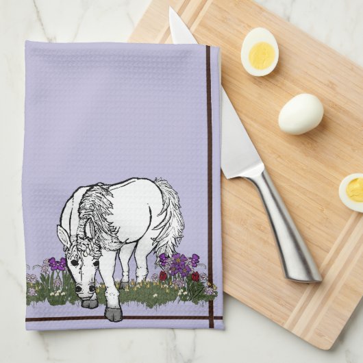 Serviette de cuisine Licorne Chevaux par figdewdro (Quart Plié)