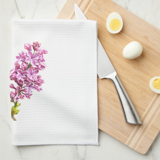 Serviette de cuisine - Lilac fleurs (Quart Plié)