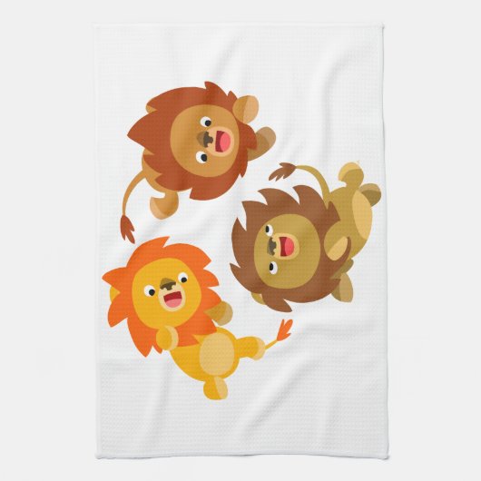 Serviette de cuisine Lions en Cartoon sans poids (Vertical)