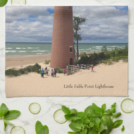 Serviette de cuisine Little Sable Point Lighthouse (Plié)