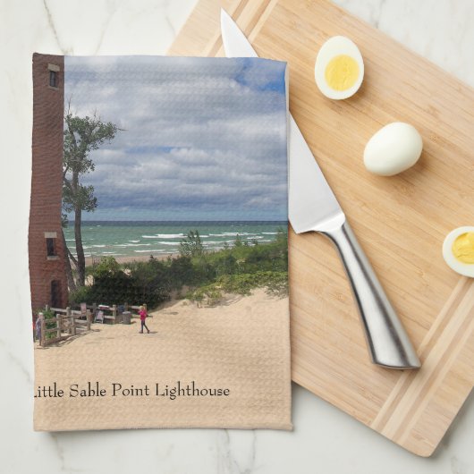 Serviette de cuisine Little Sable Point Lighthouse (Quart Plié)