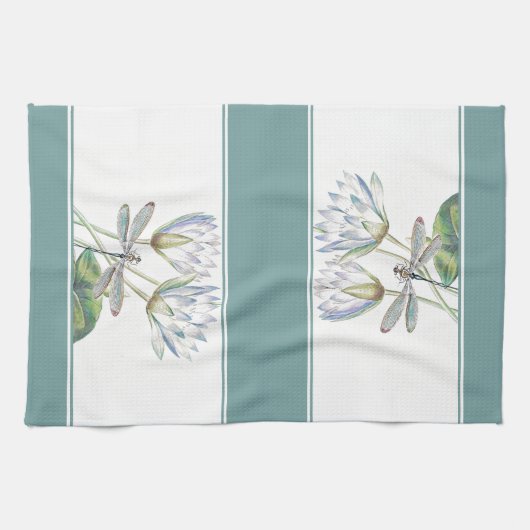 Serviette de cuisine Lotus et libellules (Horizontal)