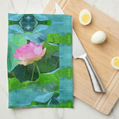 Serviette de cuisine - Lotus rose Abstrait (Quart Plié)