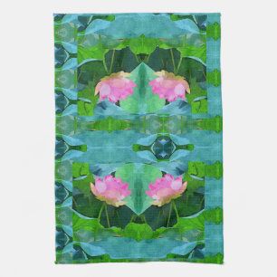 Serviette de cuisine - Lotus rose Abstrait