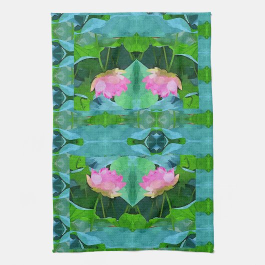 Serviette de cuisine - Lotus rose Abstrait (Vertical)