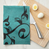 Serviette de cuisine Lovebirds turquoise (Quart Plié)