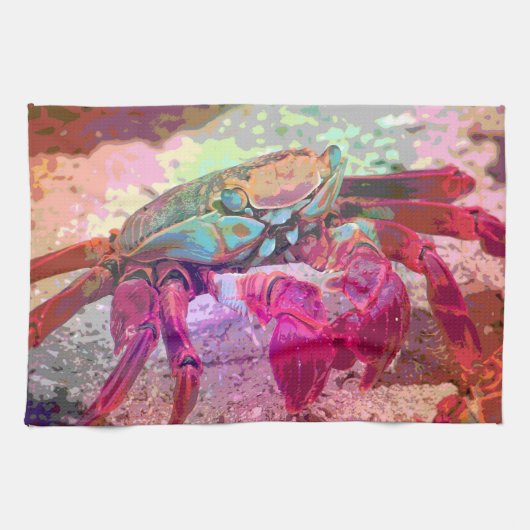 Serviette de cuisine lumineuse de crabe (Horizontal)