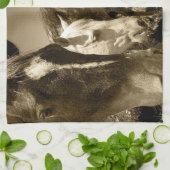 Serviette de cuisine lunatique de cheval d'étalons (Plié)