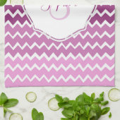 Serviette de cuisine Magenta Ombre Chevron (Plié)