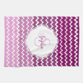 Serviette de cuisine Magenta Ombre Chevron (Horizontal)