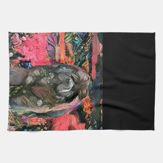 serviette de cuisine MAGGIE à cochonnet noir (Horizontal)