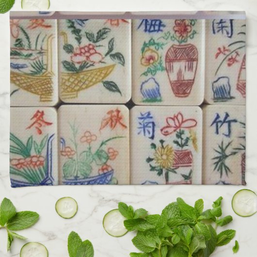 Serviette de cuisine Mahjong (Plié)