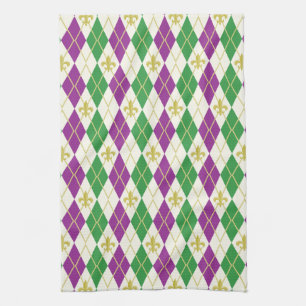 Serviette de cuisine Mardi Gras Jacquard
