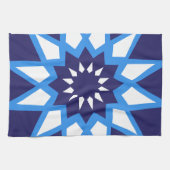 Serviette De Cuisine Marocaine Bleue Et Blanc Moti (Horizontal)