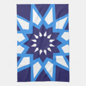 Serviette De Cuisine Marocaine Bleue Et Blanc Moti (Vertical)