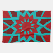 Serviette De Cuisine Marocaine Turquoise Et Rouge (Horizontal)