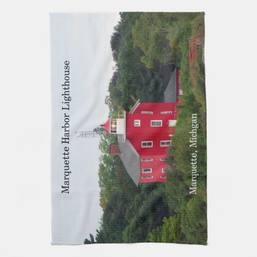 Serviette de cuisine Marquette Harbour Lighthouse (Vertical)