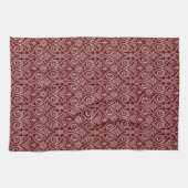 Serviette de cuisine marron & blanc Damas (Horizontal)
