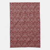 Serviette de cuisine marron & blanc Damas (Vertical)