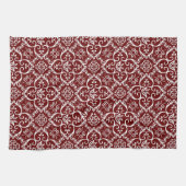 Serviette de cuisine marron & blanc Damas (Horizontal)