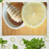 Serviette de cuisine miel et citron (Plié)