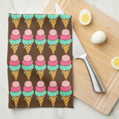 Serviette de cuisine mignonne à cônes de glace (Quart Plié)