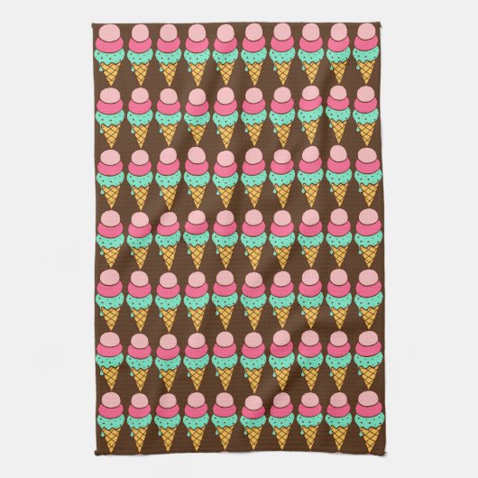 Serviette de cuisine mignonne à cônes de glace (Vertical)