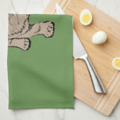 Serviette de cuisine mignonne de carlin - vert (Quart Plié)