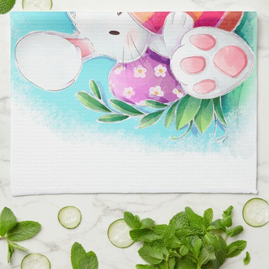 Serviette de cuisine mignonne de l'aquarelle | de (Plié)