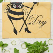 SERVIETTE DE CUISINE MIGNONNE DE NID D'ABEILLES DE (Plié)