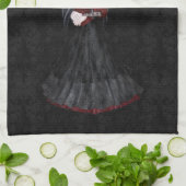 Serviette de cuisine mignonne de noir de fille de (Plié)