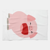 Serviette de cuisine mignonne de porc de chant de (Horizontal)