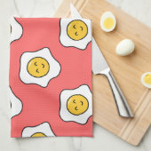 Serviette de cuisine mignonne heureuse d'Eggy (Quart Plié)