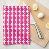 Serviette de cuisine mignonne rose de motif de (Quart Plié)