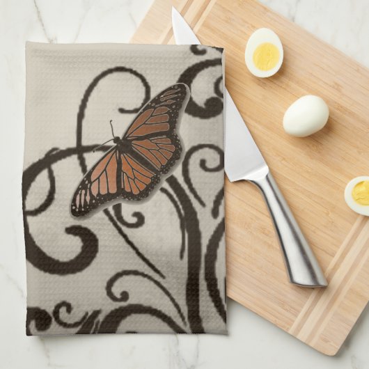 Serviette de cuisine Mocha Papillon Swirl (Quart Plié)