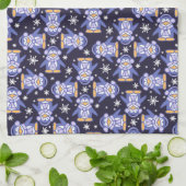 Serviette de cuisine modelée par pingouins mignons (Plié)