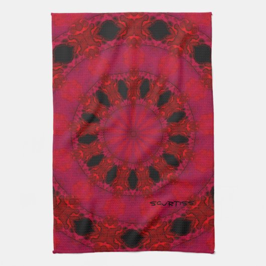 Serviette de cuisine modelée par rouge (Vertical)