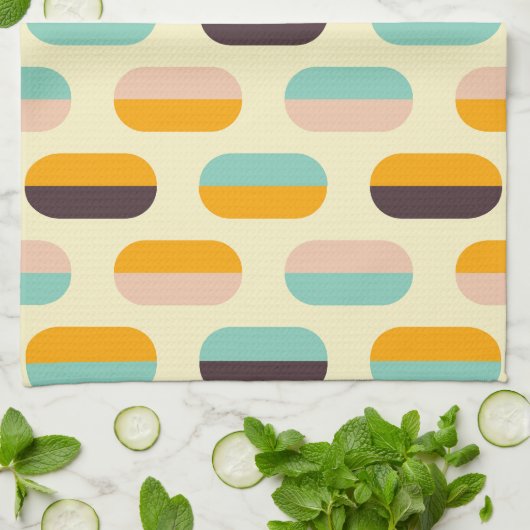 Serviette de cuisine moderne du milieu du siècle (Plié)