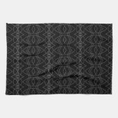 Serviette de cuisine moderne gris et charbon (Horizontal)