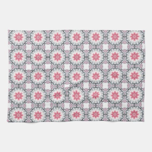 Serviette de cuisine moderne rose gris (Horizontal)