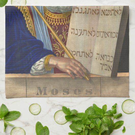 Serviette de cuisine "Moïse et les Dix Commandemen (Plié)