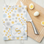 Serviette de cuisine Monogram Blue Yellow & Grey 1 (Quart Plié)