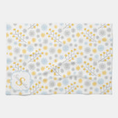 Serviette de cuisine Monogram Blue Yellow & Grey 1 (Horizontal)