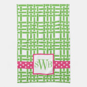 Serviette de cuisine monogramme Bambou & Grosgrain (Vertical)