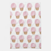 Serviette de cuisine Monogrammé Motif de crème gla (Vertical)