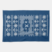 Serviette de cuisine monogramme sur mesure nautiqu (Horizontal)