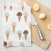 Serviette de cuisine motif à cône de crème glacée  (Quart Plié)